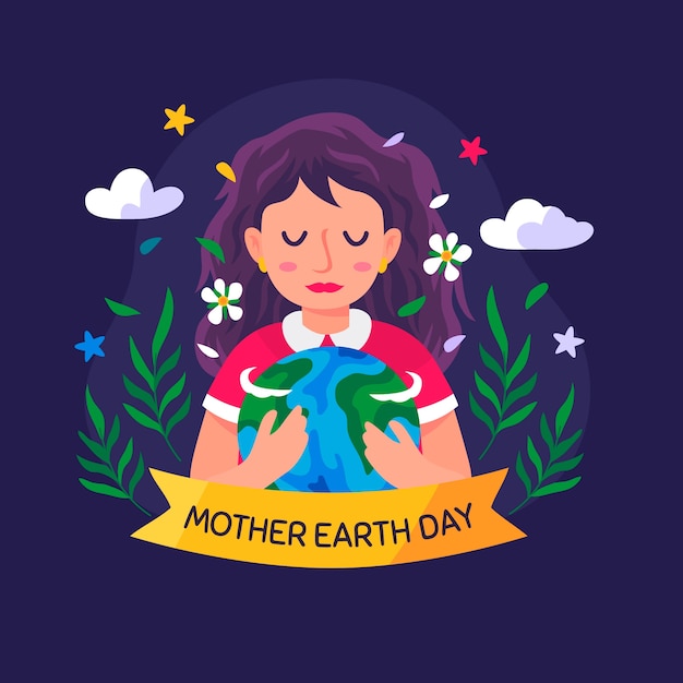 Diseño plano día de la madre tierra