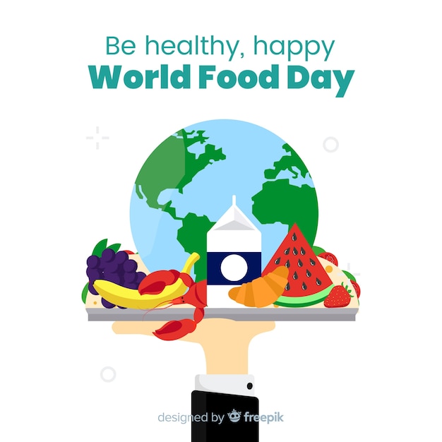 Vector gratuito diseño plano del día mundial de la alimentación.