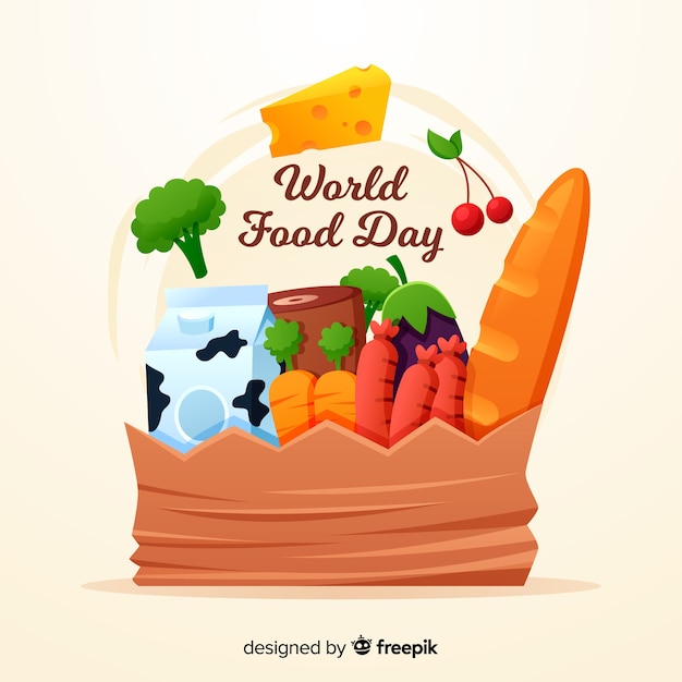 Diseño plano del día mundial de la alimentación.