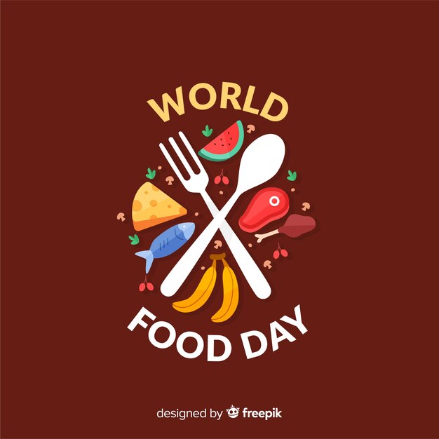 Diseño plano del día mundial de la alimentación.