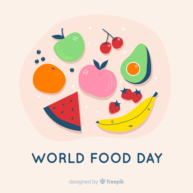 Diseño plano día mundial de la comida con tomate