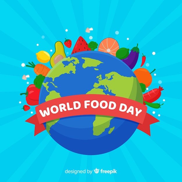 Vector gratuito diseño plano del día mundial de la comida