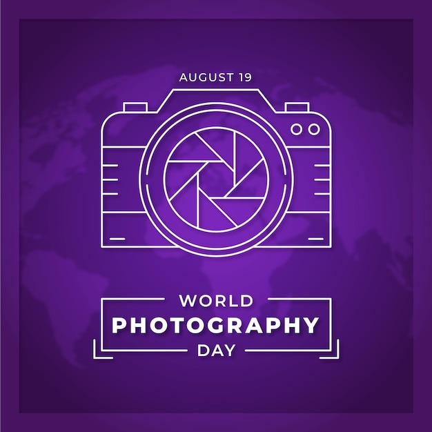 Diseño plano del día mundial de la fotografía