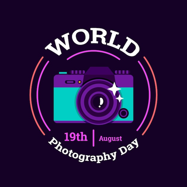 Diseño plano del día mundial de la fotografía