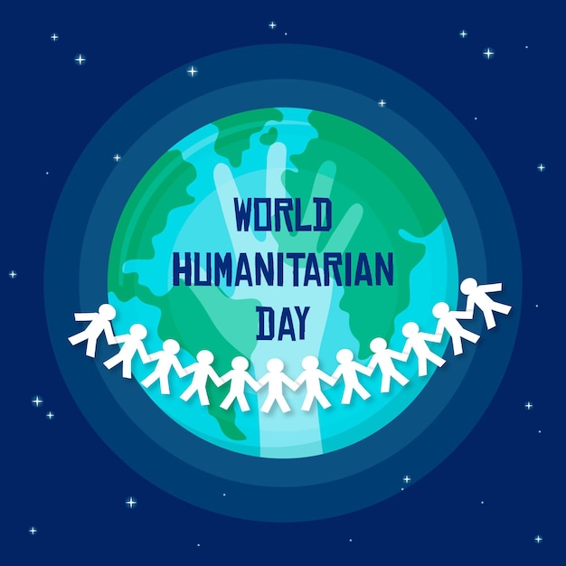 Vector gratuito diseño plano del día mundial humanitario