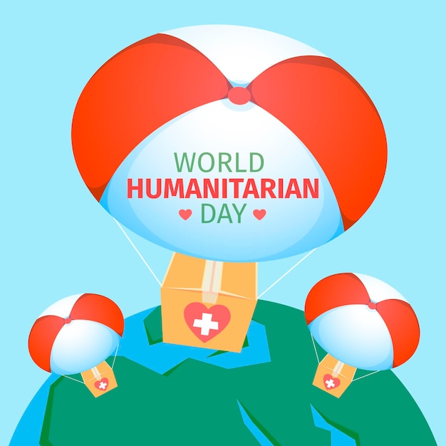 Diseño plano del día mundial humanitario