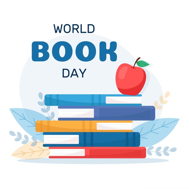 Diseño plano del día mundial del libro