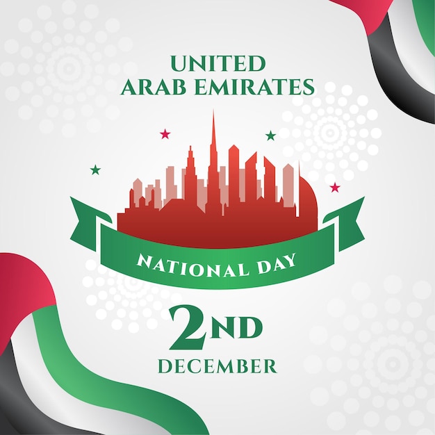 Diseño plano día nacional de los emiratos árabes unidos