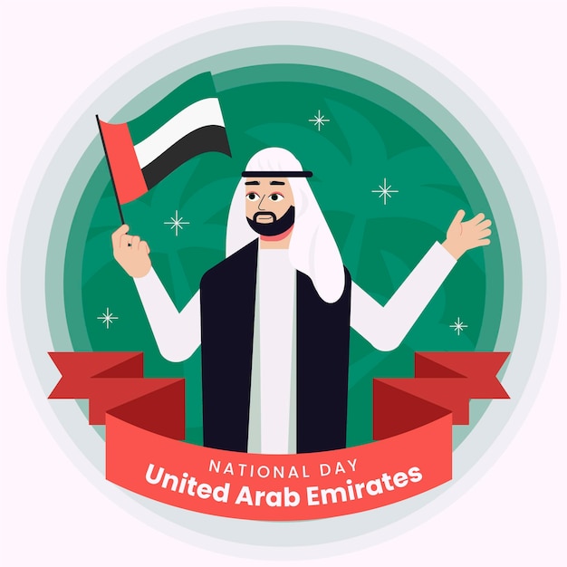 Vector gratuito diseño plano día nacional de los emiratos árabes unidos