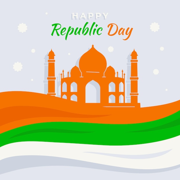 Vector gratuito diseño plano día de la república india