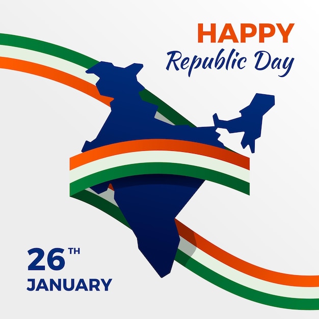 Vector gratuito diseño plano día de la república india