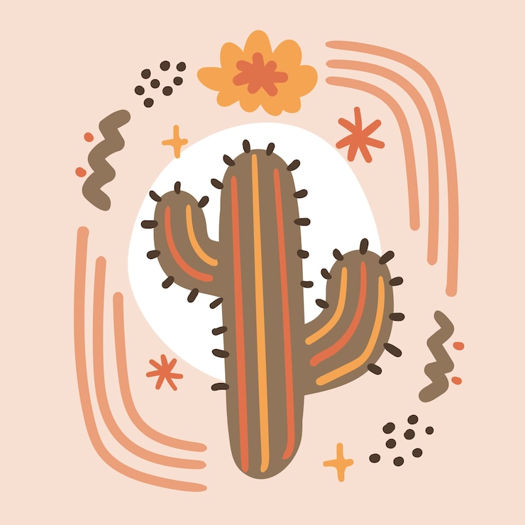 Vector gratuito diseño plano dibujado a mano arte de pared boho