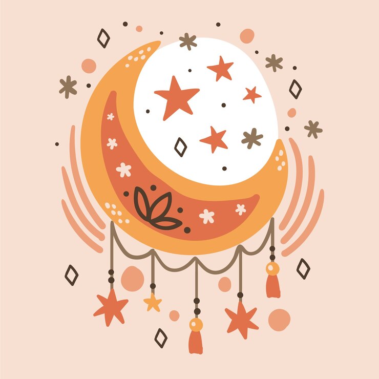 Vector gratuito diseño plano dibujado a mano arte de pared boho