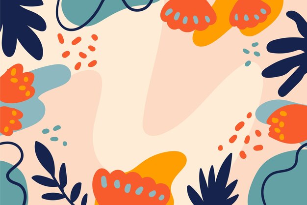 Diseño plano dibujado a mano con fondo de garabateo abstracto