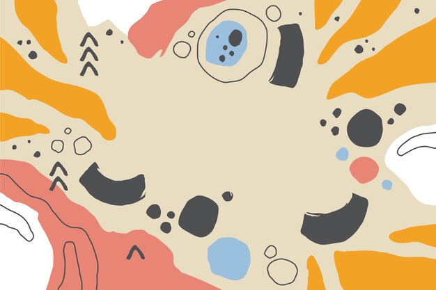 Diseño plano dibujado a mano con fondo de garabateo abstracto