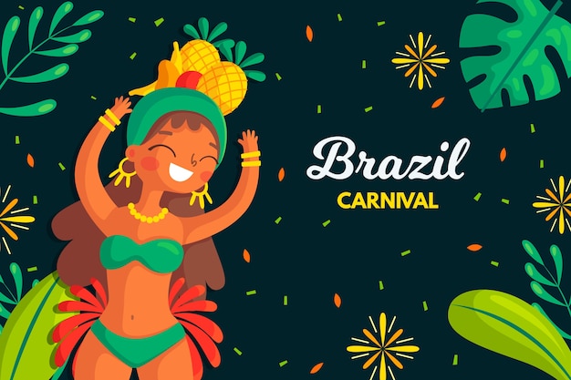 Diseño plano diseño de carnaval brasileño