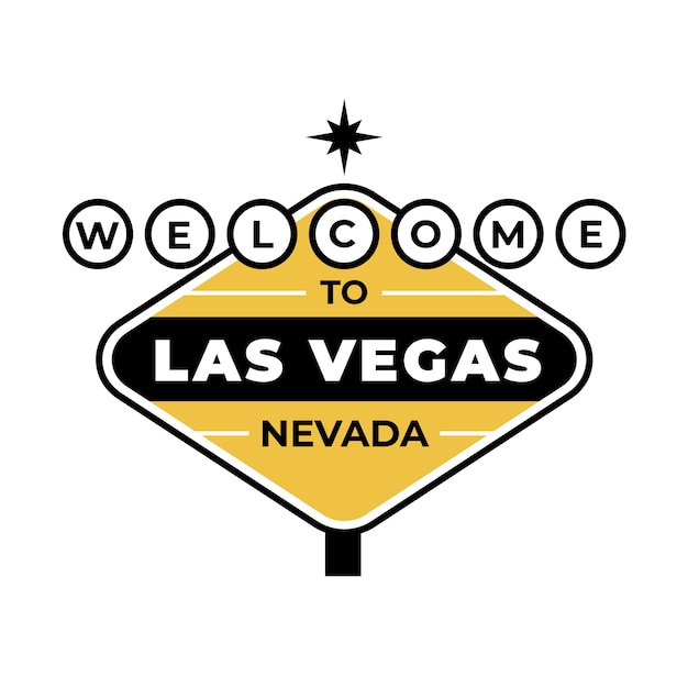 Diseño plano diseño de cartel de las vegas