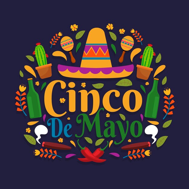 Diseño plano diseño cinco de mayo