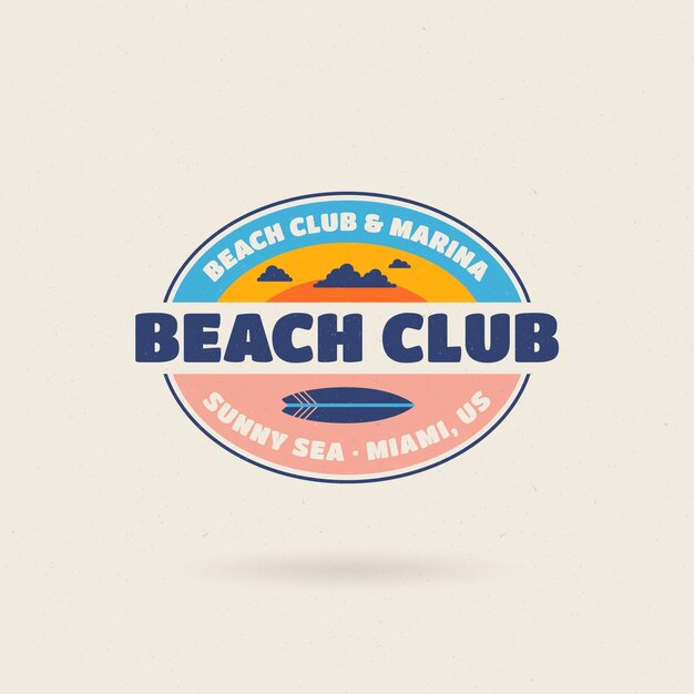 Diseño plano diseño del logotipo del club de playa