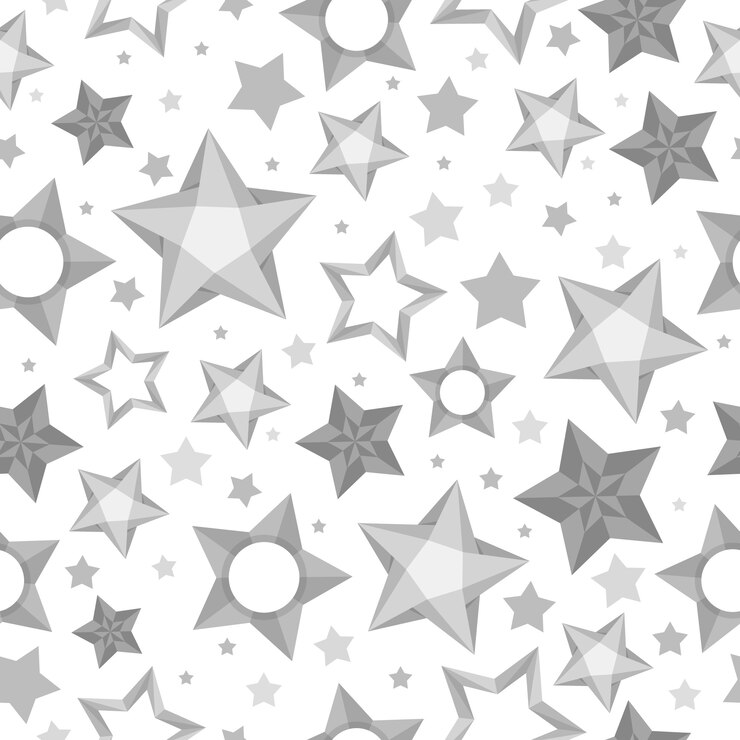 Vector gratuito diseño plano diseño de patrón de estrellas plateadas