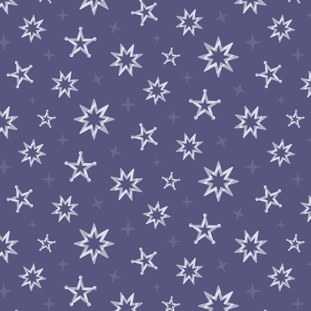 Diseño plano diseño de patrón de estrellas plateadas
