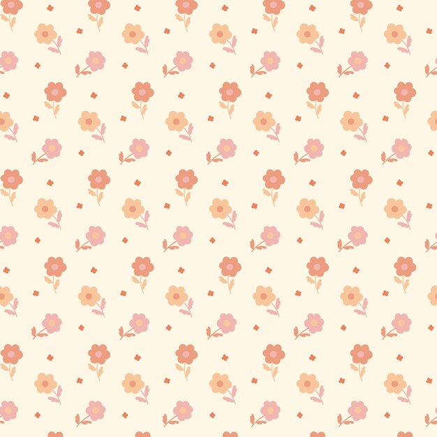 Diseño plano diseño de patrones de flores pequeñas