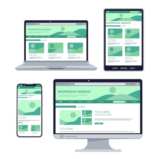 Diseño plano de diseño de sitio web receptivo