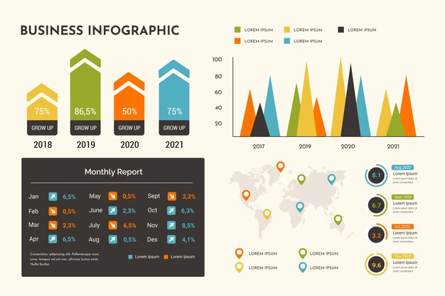 Diseño plano ecología infografía con colores retro.