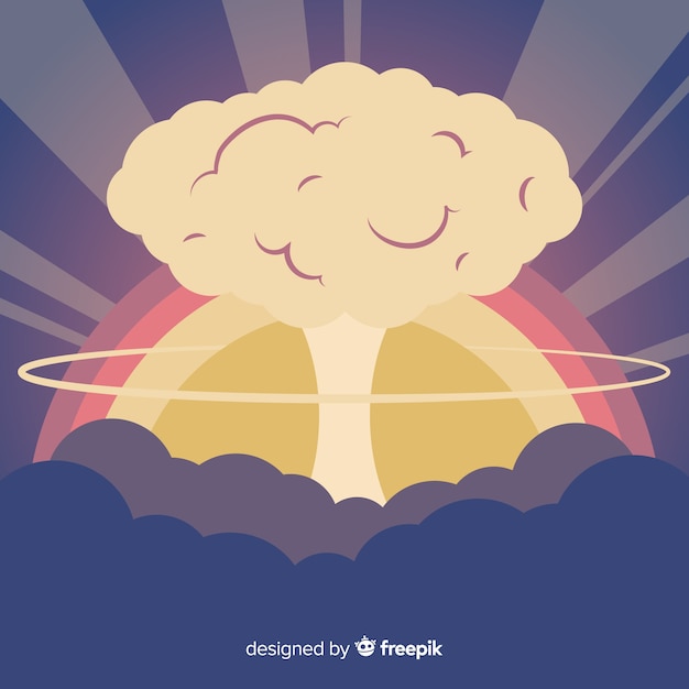 Diseño plano de efecto de explosión nuclear