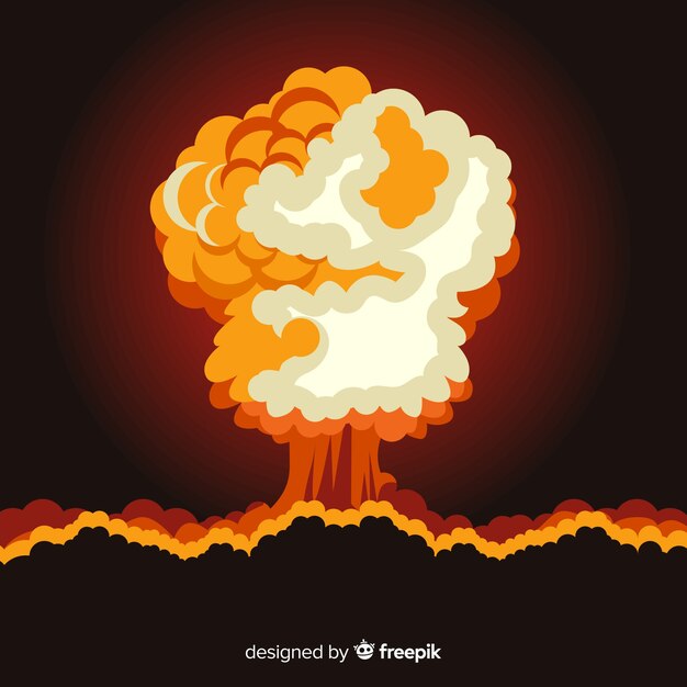 Diseño plano de efecto de explosión nuclear