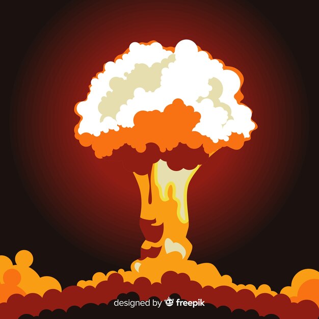 Diseño plano de efecto de explosión nuclear