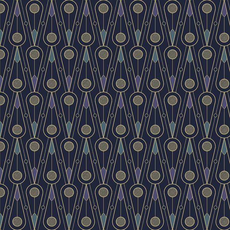 Vector gratuito diseño plano elegante patrón de motivo art deco