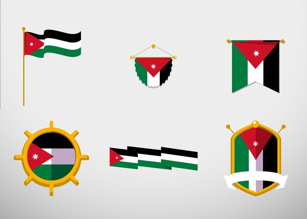 Diseño plano emblemas nacionales de jordania