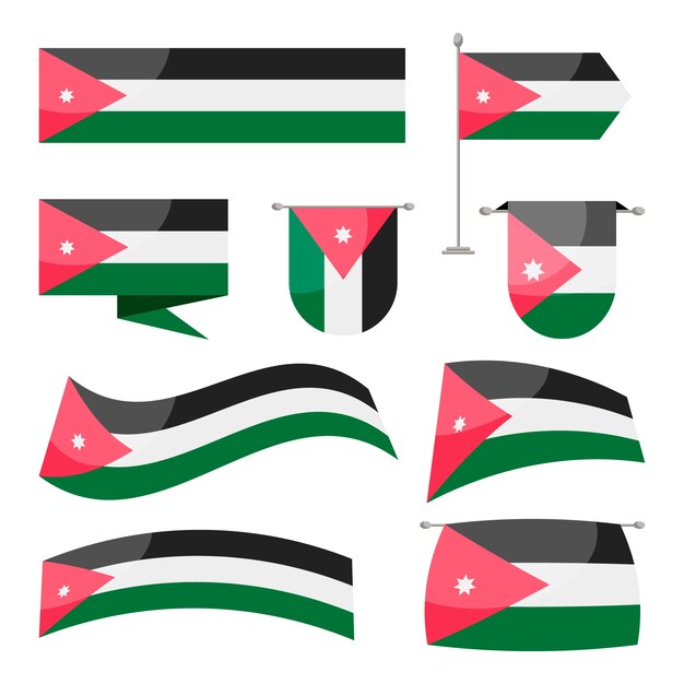 Diseño plano emblemas nacionales de jordania