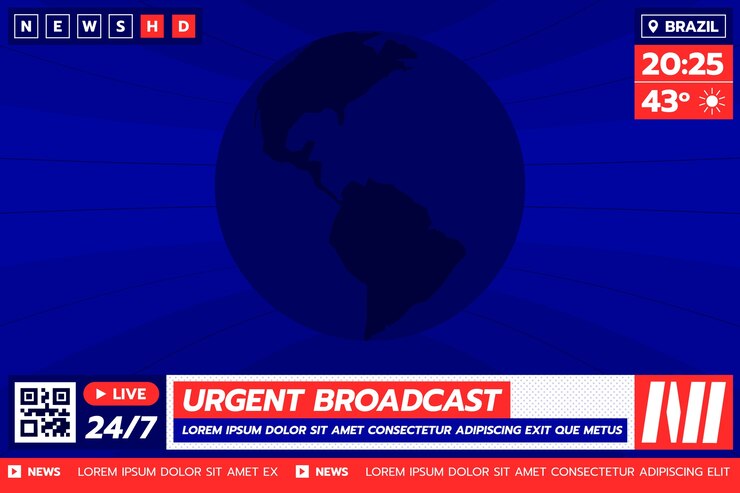 Vector gratuito el diseño plano es el fondo de las noticias de última hora.