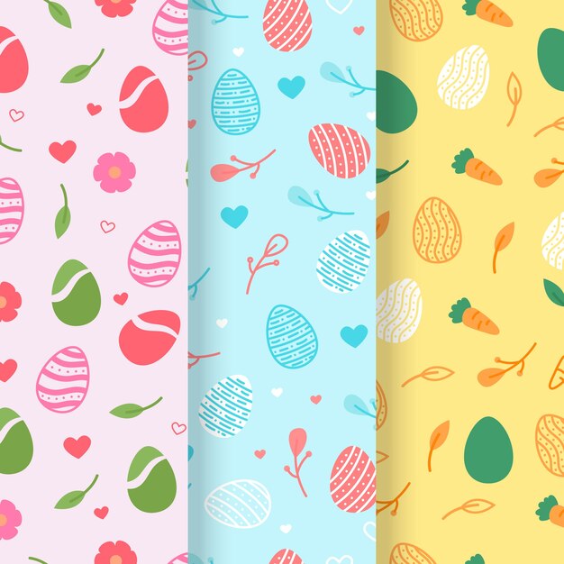Diseño plano establece el patrón del día de pascua
