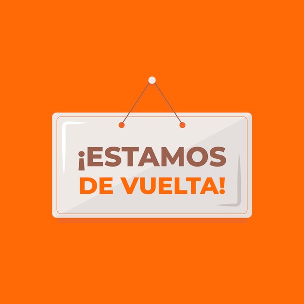 Diseño plano estamos de vuelta ilustración