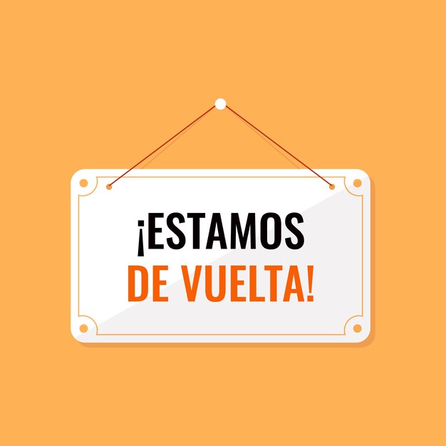 Diseño plano estamos de vuelta ilustración