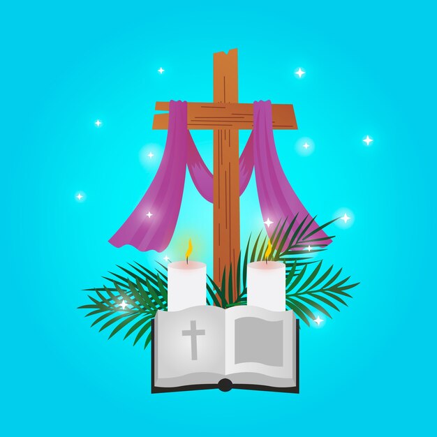 Diseño plano estilo semana santa