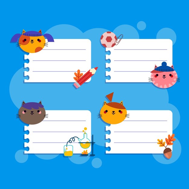 Diseño plano etiquetas de regreso a la escuela
