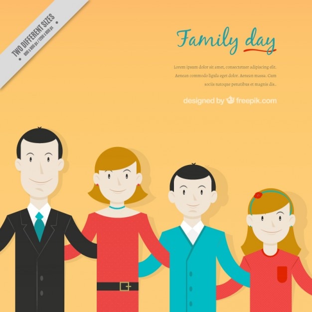 Vector gratuito diseño plano de familia feliz