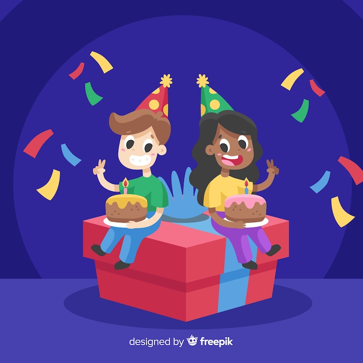 Vector gratuito diseño plano feliz cumpleaños fondo