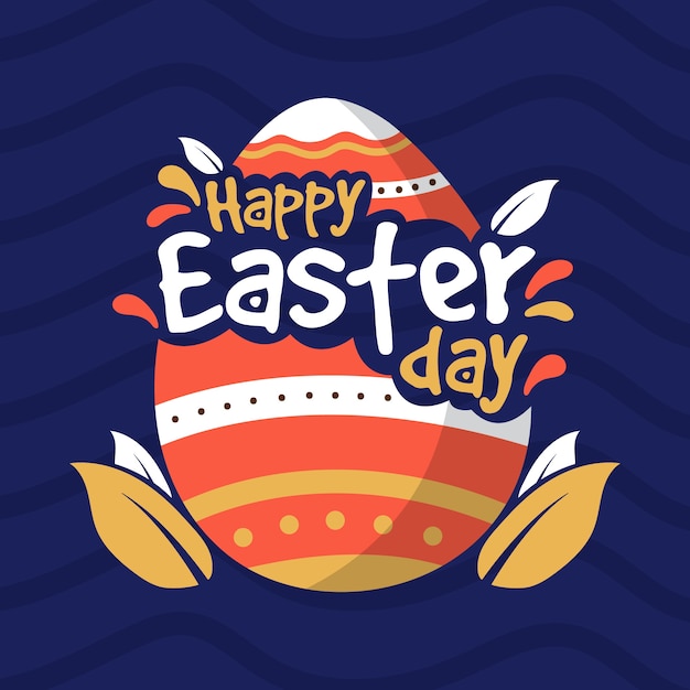 Vector gratuito diseño plano feliz día de pascua