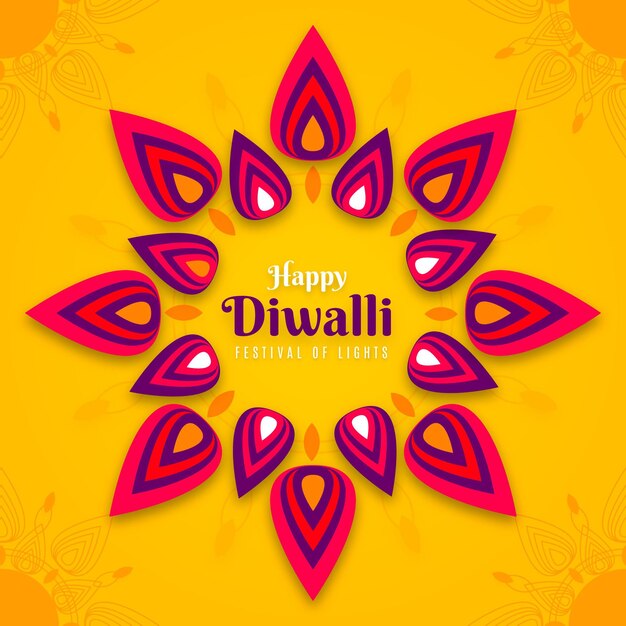 Diseño plano feliz festival diwali