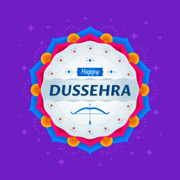 Diseño plano feliz fondo dussehra