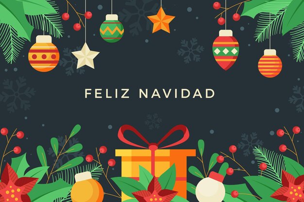 Diseño plano feliz navidad