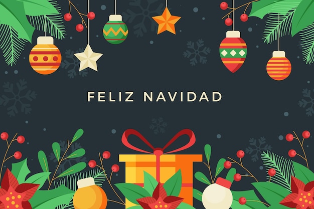 Diseño plano feliz navidad