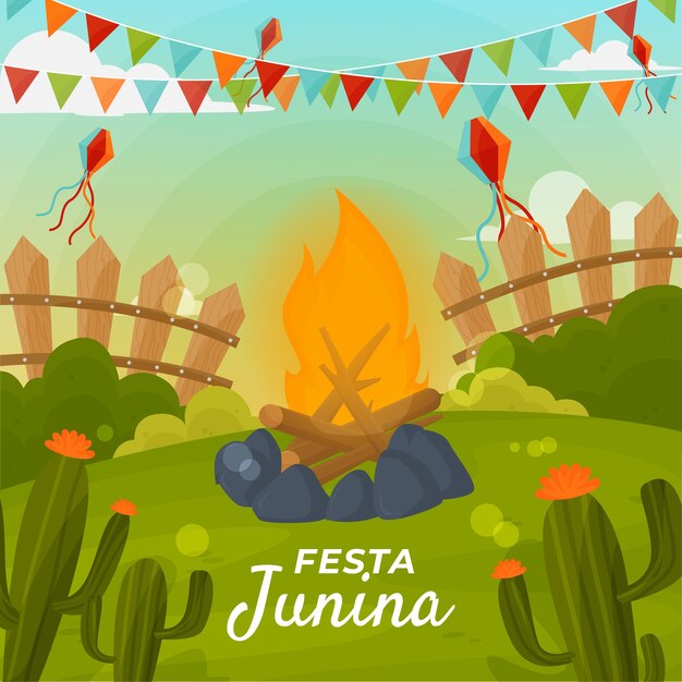 Diseño plano festa junina
