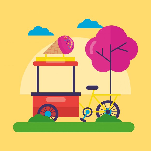 Diseño plano del festival de food trucks