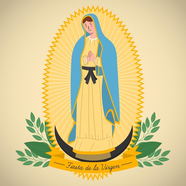 Diseño plano fiesta de la virgen background